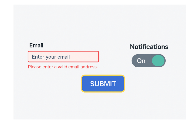 Accessible Components Snapshot (Forms, Buttons, Focus States)