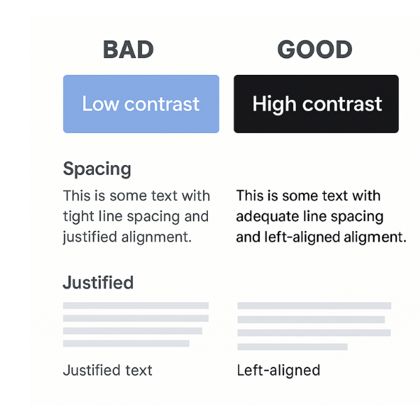 Good vs Bad Contrast & Typography Comparison